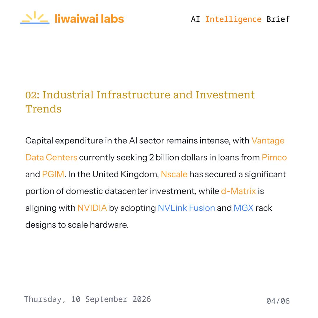 liwaiwaicom's tweet photo. Get ahead of the curve this #week with curated #Intelligence from #liwaiwai

Discover more https://t.co/Bnqkt8p8iA

#Liwaiwai #IntelligenceBrief #AIAgents #Anthropic #OpenAI #NVIDIA #Amazon #Meta #GPTAstra #DataCenters https://t.co/8OEIdughJA