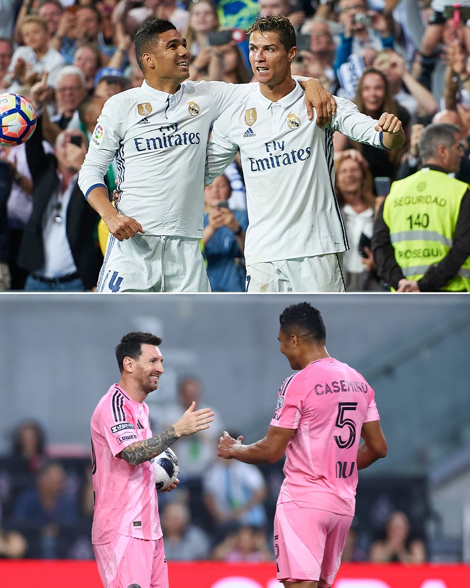 ESPNFC's tweet photo. Casemiro can say he's been assisted by the GOAT'S in his career 🐐

Not a lot of footballers can say that 👏 https://t.co/uIBEp5dN0Y
