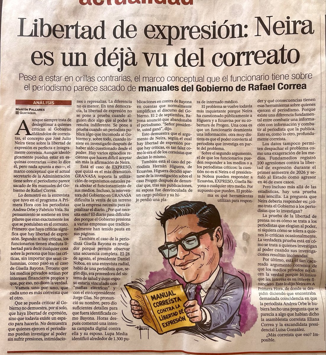 Martinminguchi's tweet photo. Lo que José Julio Neira entiende por libertad de expresión es idéntico a lo que entiende el correísmo.
Aquí la explicación https://t.co/Hrz4FH6OtP