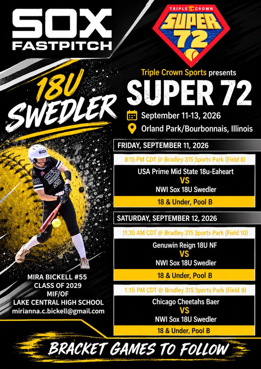 MiraBickell2029's tweet photo. Excited to compete with my new team! @triplecrownspts 
@LakeCentralSB @bick_coach @LineDsoftball @ExtraInningSB @TopPreps @SBRRetweets @CoastRecruits @SoftbalAmerica https://t.co/ezpckqdyf8