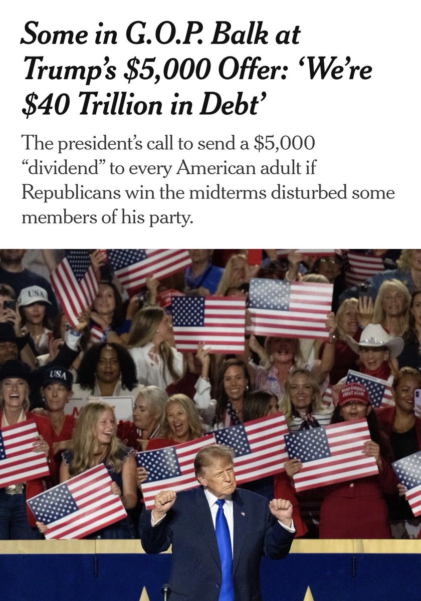 carlquintanilla's tweet photo. (NYT) - Republicans spent the first five hours of their midterm convention in Dallas warning about socialism on Wednesday before President Trump surprised many of them with an audacious trillion-dollar proposal to redistribute wealth.

@ShaneGoldmacher 
https://t.co/JIBCIEvVic https://t.co/djNKCmYCZI