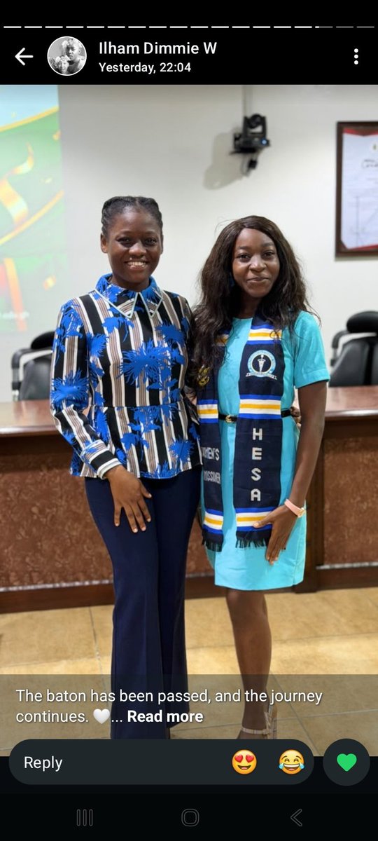 EllenYamah's tweet photo. Handing Over done and dusted.

It was an honour to serve the people of HESA including WiHS.

It has been an exciting journey.

Congratulations Dimmie.🥳
I pray you serve well and I know you will . https://t.co/sVQhwg2SpB