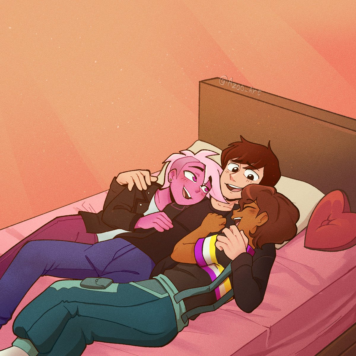 FrotaFelype's tweet photo. Pela primeira vez! Asher, Fel e Kipo estão juntos! após uma longa festa, o trisal resolveu passar um tempo juntos.

Arte: @Azoo_Art https://t.co/jPeGwrwxH3