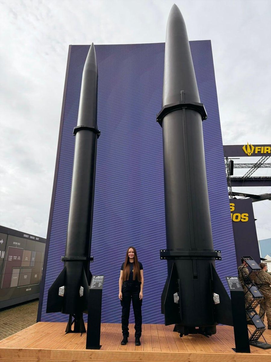LetsArmUKR's tweet photo. Fire Point just showed the market what Ukrainian missile development looks like when you stop waiting for permission. FP-7 will be ready for combat use within weeks.

FP-9 has so much range that Ukraine physically lacks the space to test it properly. So the testing phase will happen on target.

That argument is a talking point. what industrial war looks like when the country fighting it has no strategic depth to waste.

No interest in theatrical exercises either.

The FP-9 numbers matter. 855 kilometers.

Up to 800 kilograms of payload. Accuracy within 20 meters.

That weapon is purely symbolic. This system is designed to reach moscovian military infrastructure far beyond the front and force a completely different air defense problem on the enemy.

Most systems moscovia fields outside its strategic belts cannot intercept ballistic missiles. Mobile fire groups do not exist for this threat.

Either you have S-300V or S-400 coverage, or you watch the impact.

The real shift is production logic. Fire Point is building for mass, not museum pieces.

A ballistic missile under one million dollars, produced in monthly volumes that can exceed moscovian Iskander output, changes the arithmetic of the entire war.

When Ukraine can send twenty or thirty of these per month, moscovian logistics hubs, ammunition depots, and launch sites stop being rear areas. They become targets with a four-minute warning.

Paying attention to the method matters as much as the missile. Ukraine is building.

It is building, testing in combat, and scaling. Moscovia understands just this language.