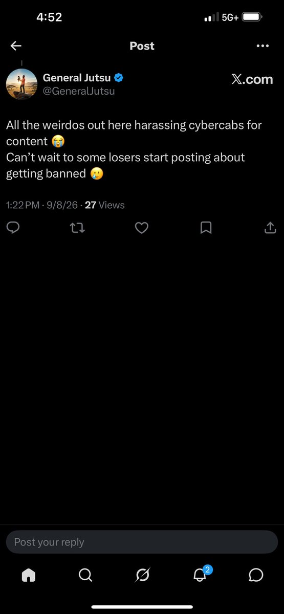 GeneralJutsu's tweet photo. @DirtyTesLa Bro seriously L-maxxing the repercussions to his actions?
😂😂🤣 The fact that their shamelessness is so predictable 😭😭 https://t.co/p006t3pSuo