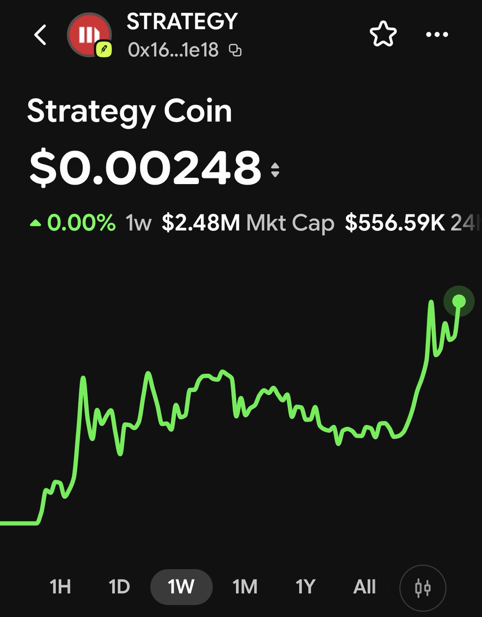 CryptoFEVER1's tweet photo. @cryptogems555 #STRATEGY 

🚨 HERE’S A 1000X MEME OPPORTUNITY 🚨 

GET IN NOW! 
IT’S STILL EARLY!

ONLY:
• $2.49 MILLION MC
• 1.63k HOLDERS

#Bitcoin is hope. #MSTR is strategy. #STRATEGY is a meme coin paired with #MSTR 😮 

0x168661c52e5922288dfb2b3f323b6cf90eb21e18 https://t.co/Dd8UVle0jW
