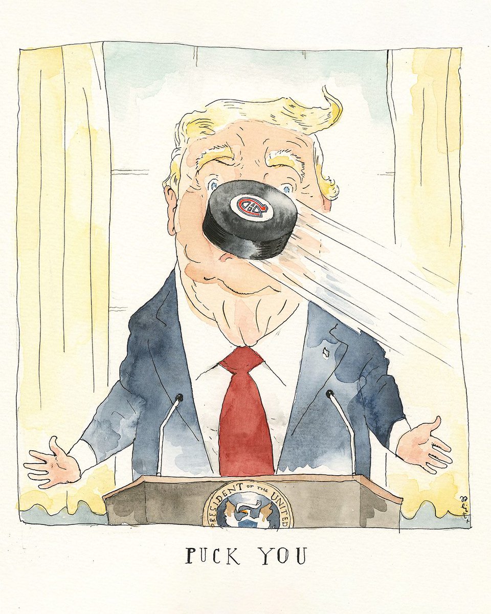 NewYorker's tweet photo. Canada sends the U.S. an icy message in Barry Blitt's latest Kvetchbook. https://t.co/2YZ1sXous0