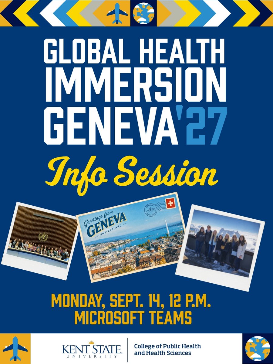 KentCPHHS's tweet photo. Join us for a virtual info session and learn about a unique two-week Global Health Immersion in Geneva, Switzerland, where students can gain valuable global health experience while exploring a new culture and international community. Learn more and join: https://t.co/roichf25Ue https://t.co/N9qjeFFyvu