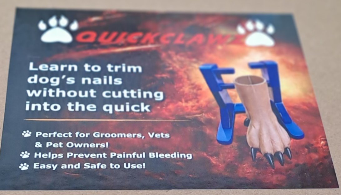 muddypawwash6's tweet photo. #QuickClawz launching at #PATS26 #dogclaws #dognailmaintenance #trainingaid #dogs #vet #vetnurse https://t.co/DLLd72OMGd