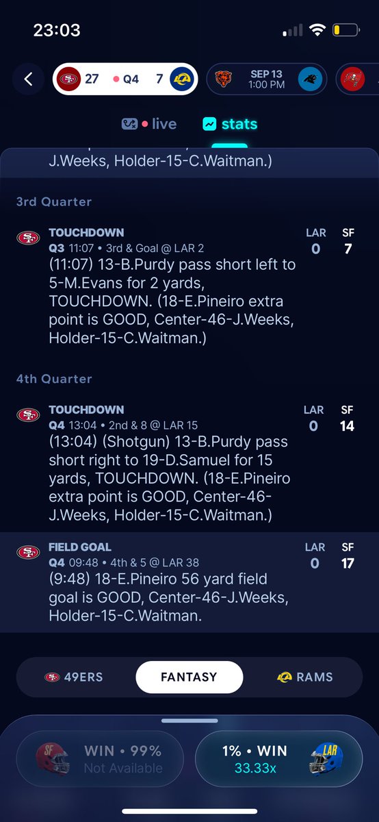 DJ_Beck_'s tweet photo. @SleeperHQ What’s wrong with your scoring recap https://t.co/LvYviI1kHx