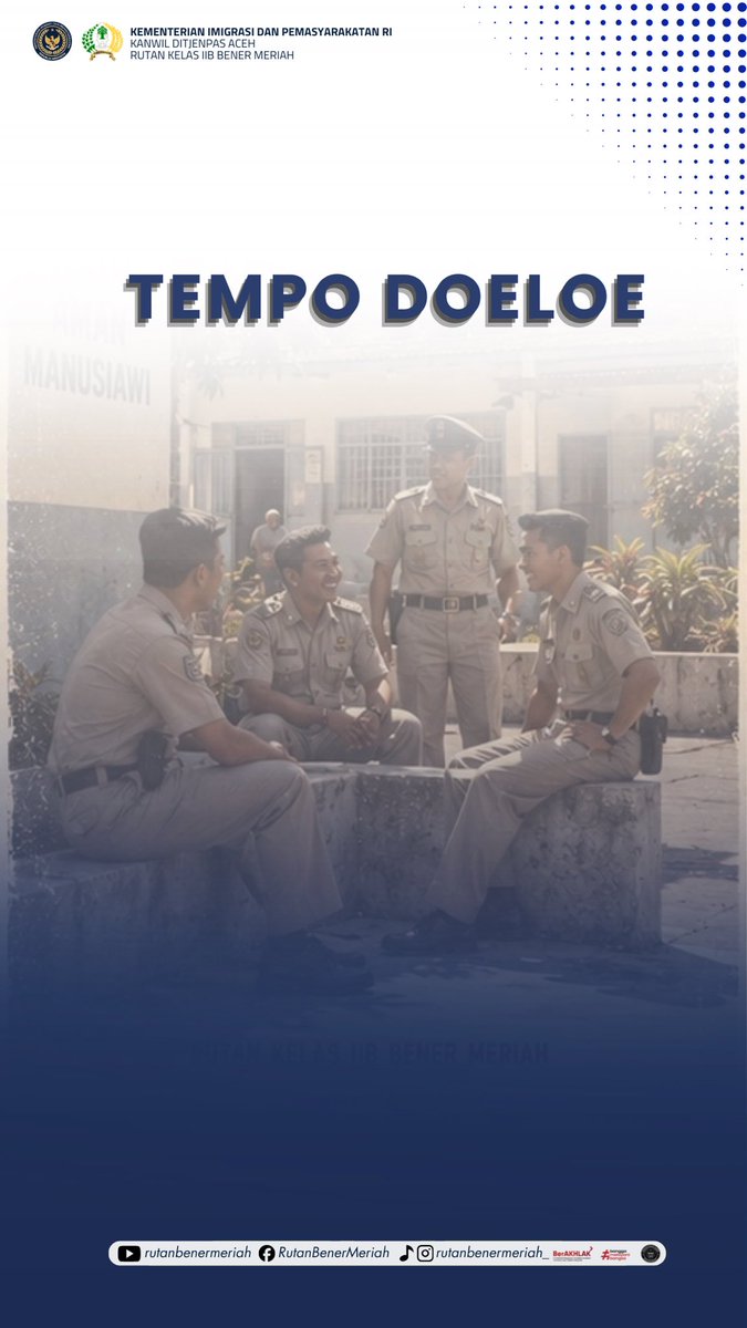 rutanbm's tweet photo. POV: Petugas Pemasyarakatan Rutan Kelas IIB Bener Meriah kalau hidup di zaman tempo doeloe 📸

Seragam boleh jadul, gaya boleh klasik, tapi jiwa pengabdian tetap luar biasa! 

“Dari tempo doeloe sampai zaman now, tetap setia mengabdi untuk Pemasyarakatan.” 🫡🇮🇩
(Gambar ini hanya https://t.co/kalCw72jIb