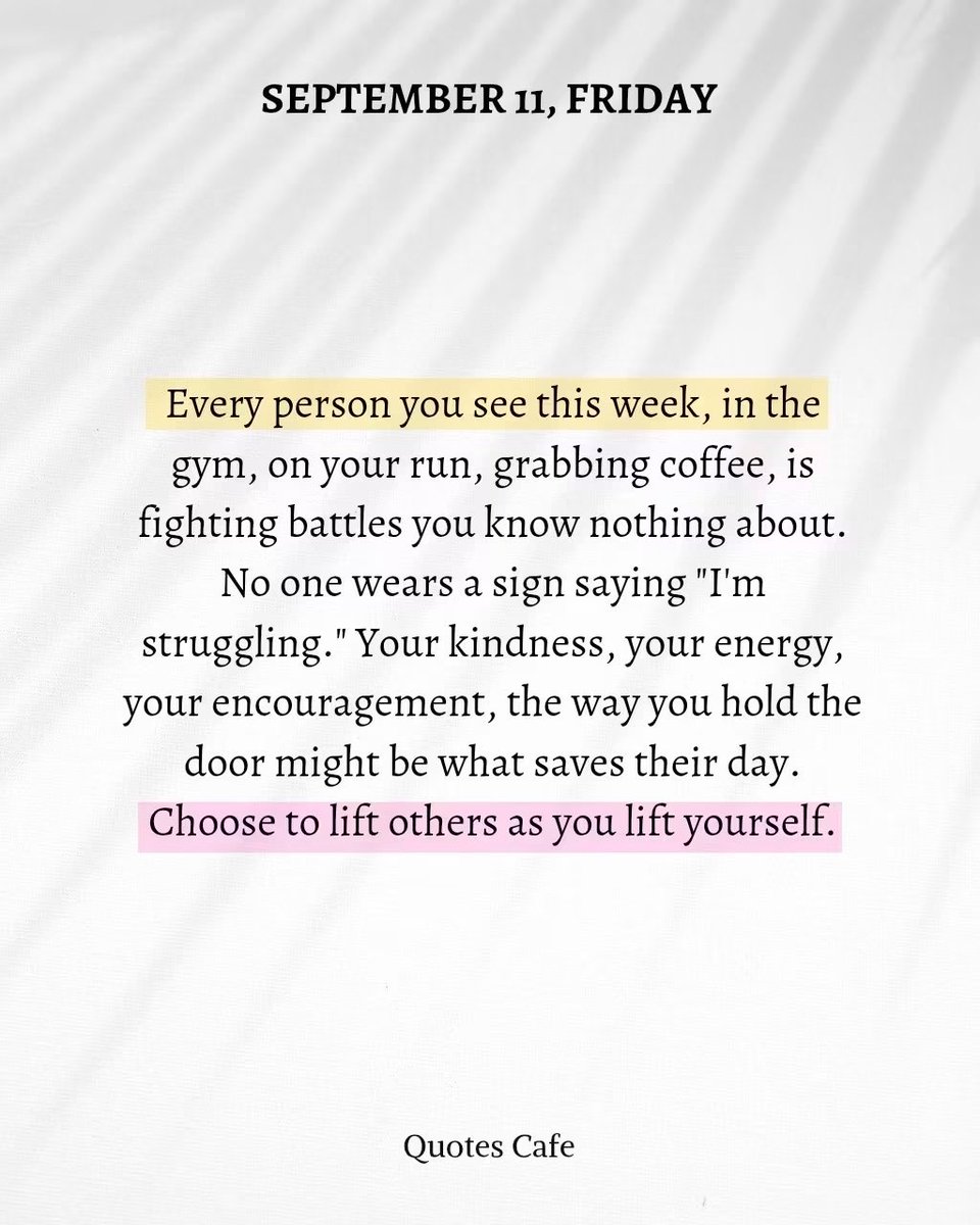 MPHickie's tweet photo. A message for today …
You never know what someone is going through.
Be kind, offer encouragement, and choose to lift others up. ❤️✨
#KindnessMatters #LiftOthersUp #BeKind👇🏻 https://t.co/o1h6UiAzM9