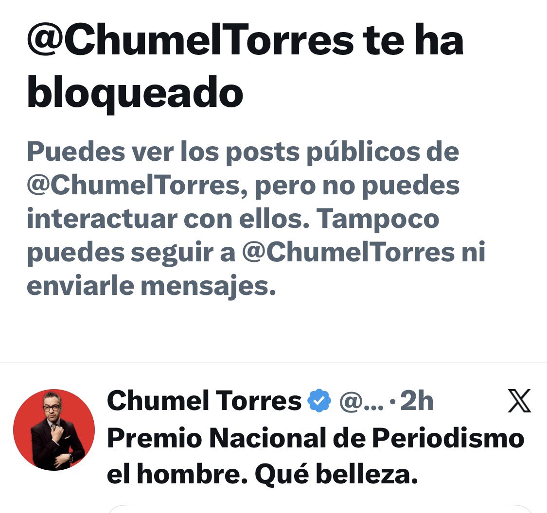 alvaro_delgado's tweet photo. Chumel Torres, el intelectual de la talla de @aguilarcamin y @EnriqueKrauze, me ha bloqueado 😂 https://t.co/d6gMbRJ78j