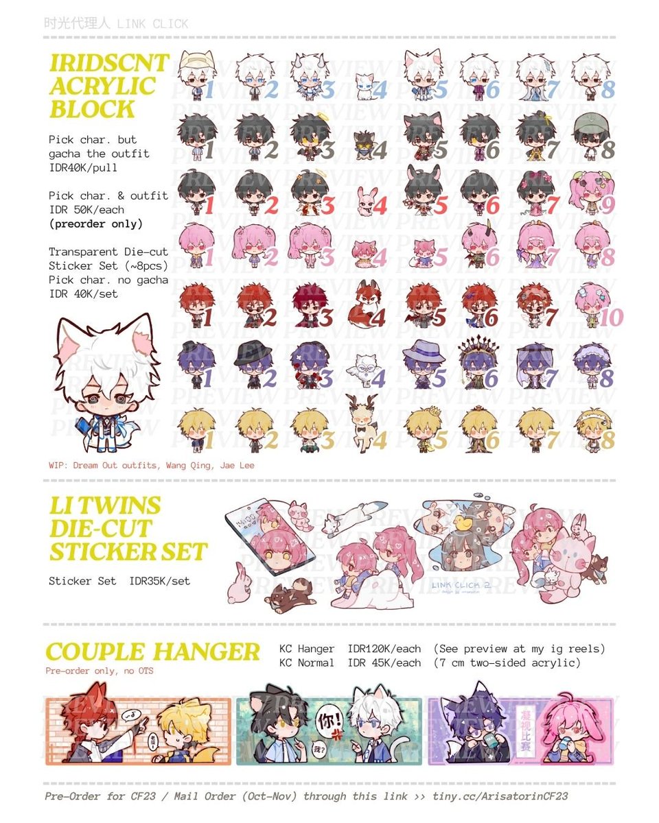 arisatorin's tweet photo. Catalog for #comipara7 &amp; #comifuro23
CF23 PO or Mail Order >> https://t.co/qREdVyZXCf

Acrylic items are best if you order before 13 Sept 2026,
else it may only be available for Mail Order if stock is null.. we'll see.. (my vendor ganbatte!!!!)

#時光代理人 #oc https://t.co/NQ97ZWmtUJ