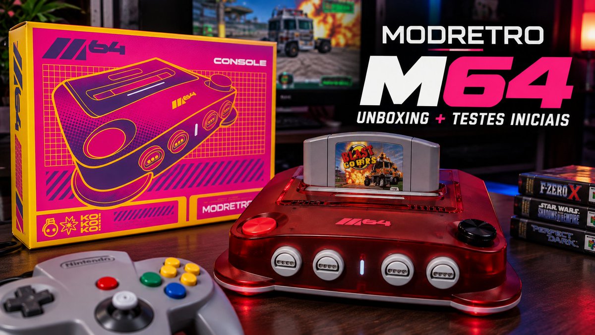 snaity_dev's tweet photo. 🎮🔥 VÍDEO NOVO!

Unboxing + primeiros testes do ModRetro M64! Será esse o N64 moderno? 👀

▶️ https://t.co/uWF71JlDhH

#ModRetro #M64 #N64 https://t.co/Tb9nkK4zsa