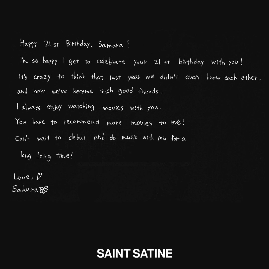 SAINT_SBASE's tweet photo. Today is Samara’s birthday! Emily and Sakura have shared birthday letters for her to celebrate the occasion.

#SAINTSATINE https://t.co/YFTPqPf5IJ