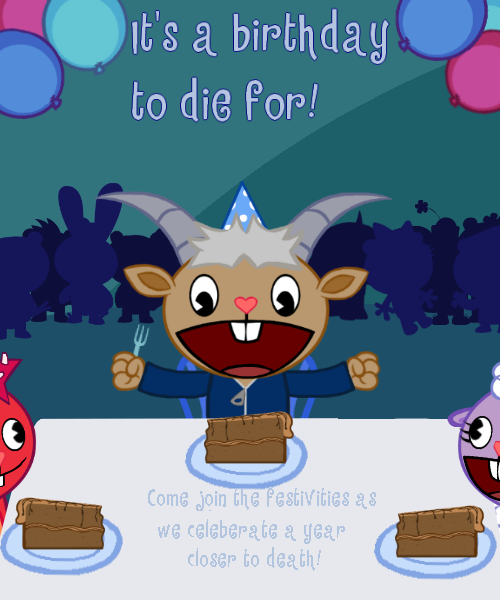 TuxedoTux413's tweet photo. its his birthday! Created back in 2023 on this very day!

Honestly,im proud of how many folks seem to enjoy this lil goat guy!

#htf #happytreefriends #flaky #lammy #oc https://t.co/YiqI8FNUj9
