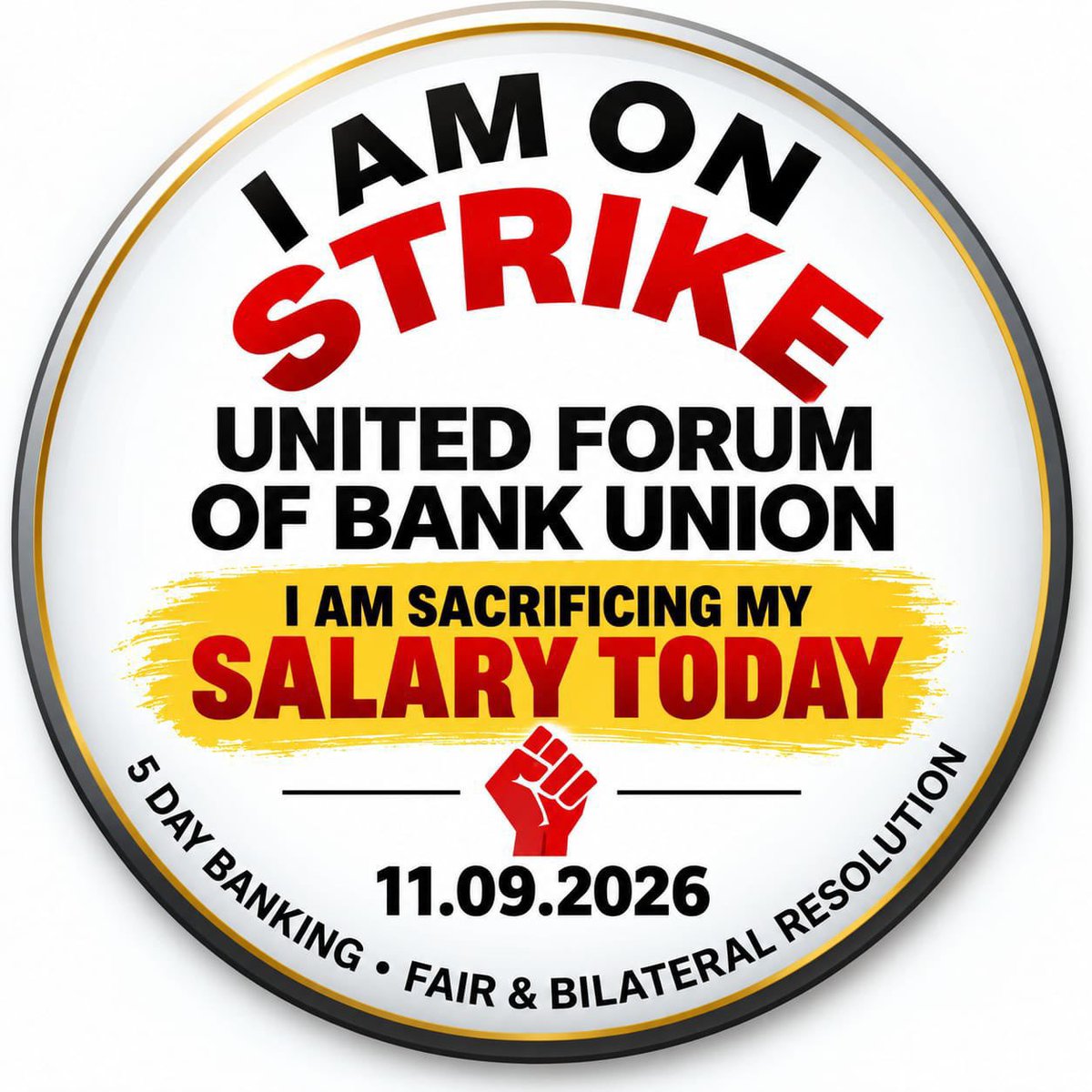 JangdeAlpesh's tweet photo. Amplify the voice of bank employees!

#BankStrike #UFBUStrike #11SeptemberStrike #5DayBanking @nilesh_pawar15 @fboioa_india @UFBUIndia @aiboc_in @AJ9722398222 @NigamBrahmbhatt @Manojpatilll @aiboc_in @nilesh_pawar15 https://t.co/A1HRT8Mmhv