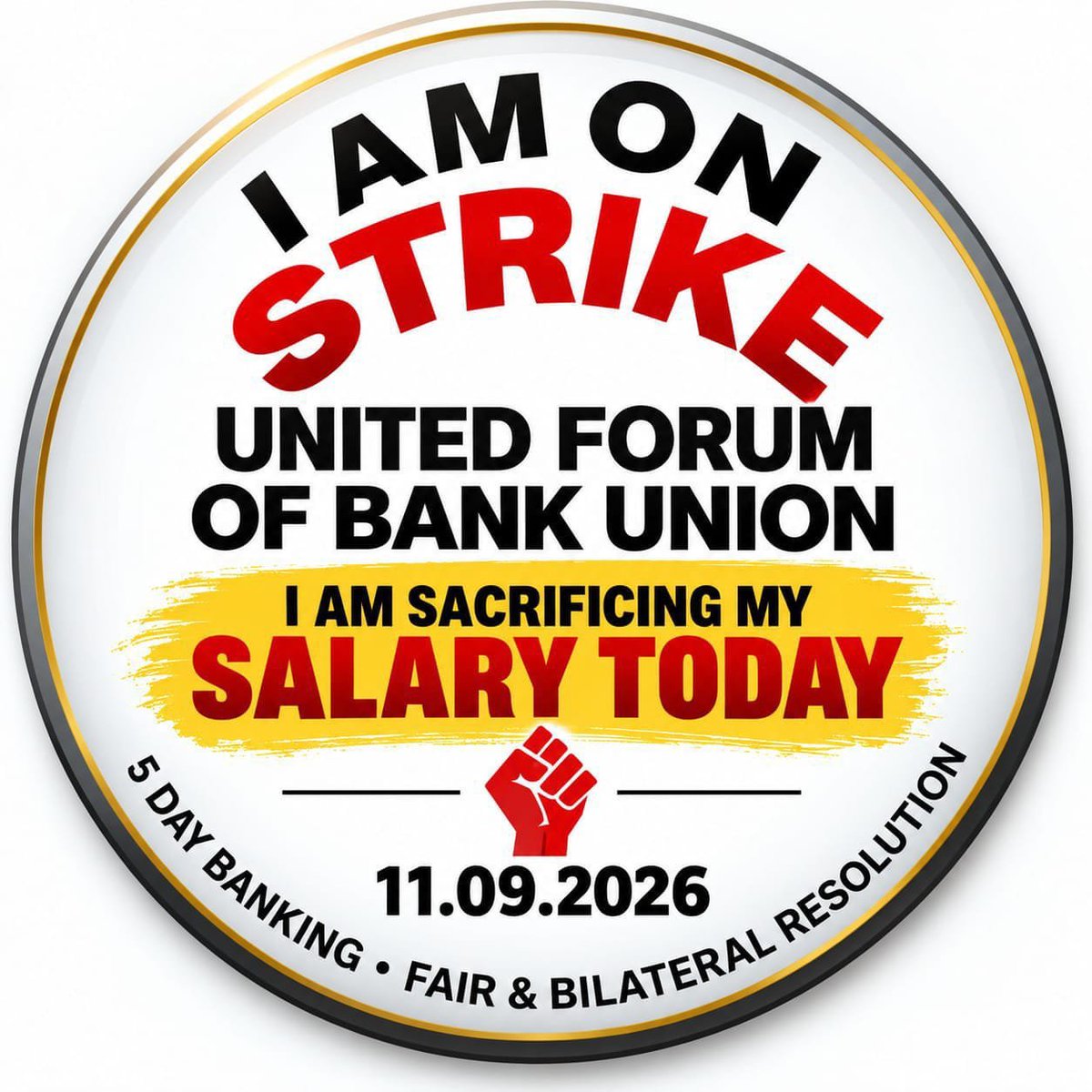 AJ9722398222's tweet photo. Today, September 11 — Day of Bankers' Unity

Implement 5-Day Banking!
Amplify the voice of bank employees!

#BankStrike #UFBUStrike #11SeptemberStrike #5DayBanking @nilesh_pawar15 @fboioa_india @UFBUIndia @aiboc_in   @NigamBrahmbhatt  @JangdeAlpesh @ShvetangT https://t.co/tFiTn7Daho