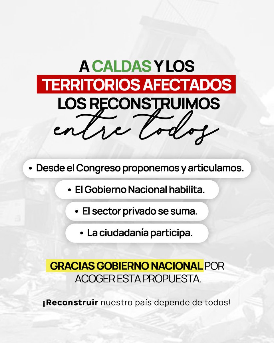 MateoHidalgoMon's tweet photo. Hoy, un mes después de la tragedia del 10 de agosto, tenemos una buena noticia para los territorios afectados.

Desde la bancada del @CDemocraticoCo Centro Democrático llevamos al Gobierno Nacional propuestas concretas para avanzar en la reconstrucción. Hoy podemos decir que el Gobierno escuchó: mediante el Decreto 1389 se formalizó el mecanismo de Obras por Impuestos, una herramienta que permitirá sumar esfuerzos para recuperar nuestros territorios.

Agradecemos al Gobierno Nacional por acoger esta propuesta. Seguimos haciendo gestión desde el Congreso para que la reconstrucción se convierta en una realidad. 🇨🇴