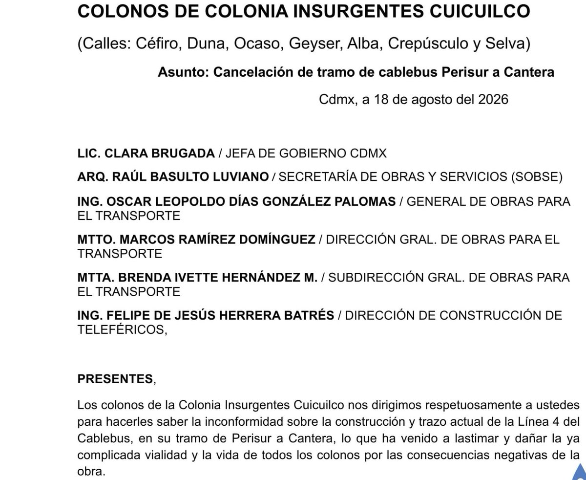 INSCUICUILCO's tweet photo. Las y los vecinos de insurgentes cuicuilco estamos pidiendo ser escuchados. Anexamos aquí el oficio que enviamos a la jefa de gobierno @ClaraBrugadaM también la minuta de la reunión que hemos tenido pero estamos sin respuesta solicitamos el apoyo también de la  @AlcaldiaCoy https://t.co/ULrekCdEoe