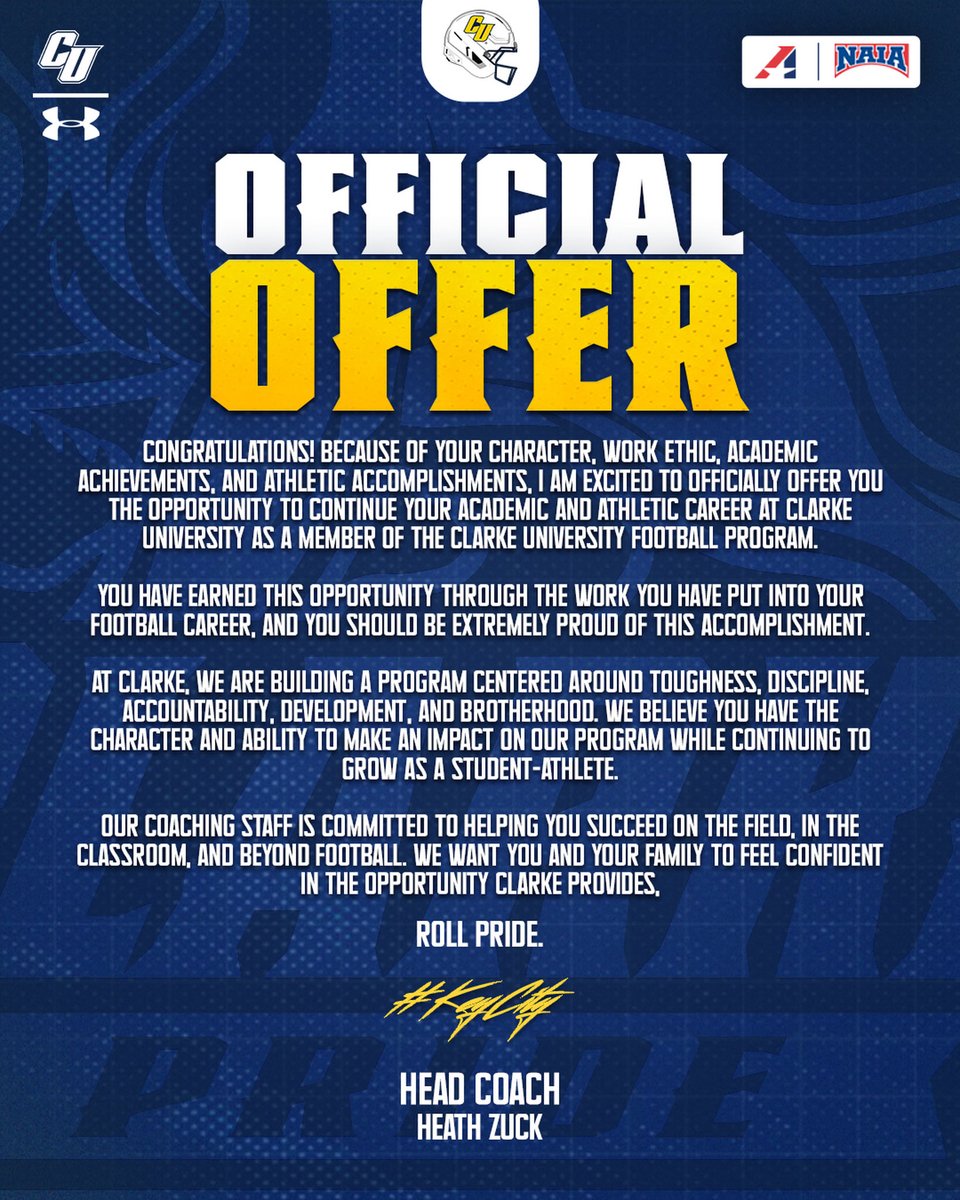 TravisWolf48499's tweet photo. Blessed to receive my 6th offer from @ClarkePrideFB  thank you! @_CoachSisnerosD @trestonwomack https://t.co/7t1rmAMvU0