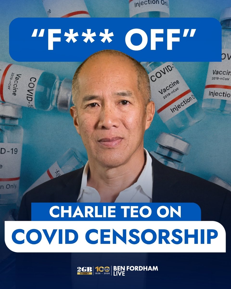 BenFordhamLive's tweet photo. Dr Charlie Teo has unleashed over COVID.

The Professor is calling for questions to be answered about the pandemic.

He says “doctors were gagged”.

Listen to his conversation with Ben HERE.

🎧https://t.co/1Bc9WuE6jM🎧 https://t.co/ika8NElYSd