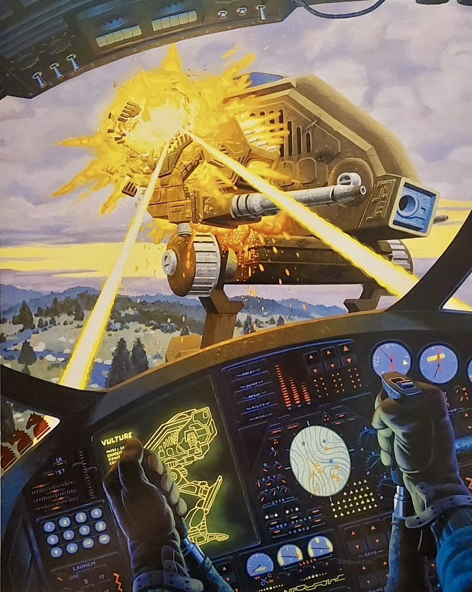 retroscifiart's tweet photo. Prints from BattleTech Gallery Set One by Les Dorscheid (1994, S.Q. Productions, Inc) https://t.co/EBigILn7oG