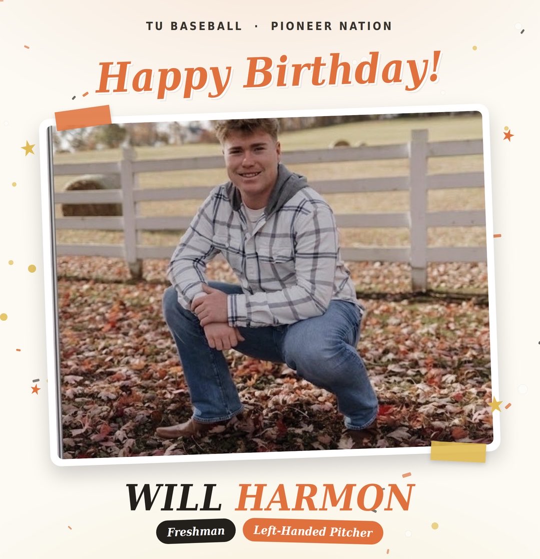 TusculumBSB's tweet photo. Happy Birthday to our guy Will Harmon! Proud that you’re a Pioneer! https://t.co/PiVdLbBj6e