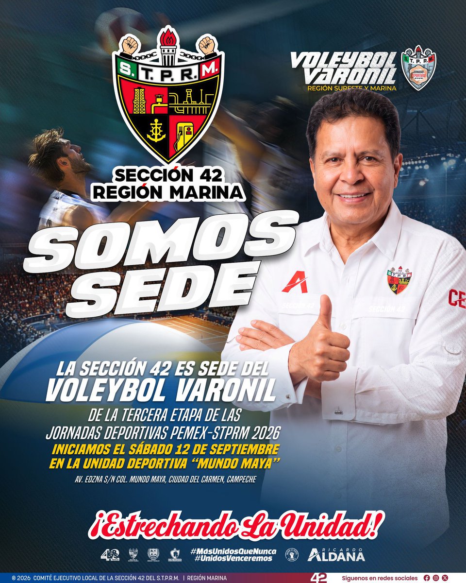 cokiscutlas's tweet photo. Vamos a demostrar en estas disciplinas porque @Seccion42_STPRM es la mejor y la más unida , gracias al liderazgo de nuestro amigo y líder @lgps03101 #UnidosVenceremos
#MasUnidosQueNunca https://t.co/7AcCdAEAr0