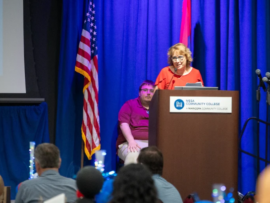 mesacc's tweet photo. Mesa Community College President Dr. Richard Daniel welcomed students, faculty and IT professionals to campus for the Enterprise IT Professional for Apple Technology event, held in collaboration with the Maricopa Information Technology Institute (MITI).

#MesaCC #MesaAZ #IT https://t.co/ZSjUB07w8r
