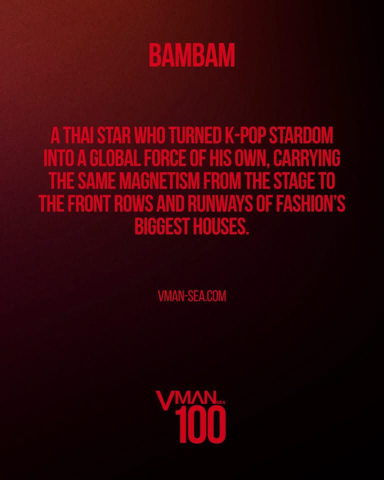 WipakornV's tweet photo. แบมแบมได้เปลี่ยนสถานะจากการเป็นศิลปินไทยในวงการ K-pop ให้กลายเป็นเส้นทางอาชีพระดับโลกในแบบของตัวเอง

ในฐานะสมาชิกวง GOT7 เขามีส่วนสร้างหนึ่งในวงที่ยืนหยัดและได้รับความรักมายาวนานที่สุดของวงการ แต่เส้นทางศิลปินเดี่ยวก็พาเขาไปไกล ตั้งแต่การออกเวิลด์ทัวร์ไปจนถึงแถวหน้าของวงการแฟชั่น โดย Louis Vuitton แต่งตั้งเขาเป็น House Ambassador ในปี 2024

เขาเป็นมากกว่าไอดอล และได้กลายเป็นพลังจากเอเชียตะวันออกเฉียงใต้ที่มีเอกลักษณ์��ดดเด่นบนเวทีโลก

100 บุคคลชาย 12 วัน ร่วมติดตามการนับถอยหลังได้ที่ https://t.co/qFXPqhCE1i

Credit: VMAM Southeast Asia