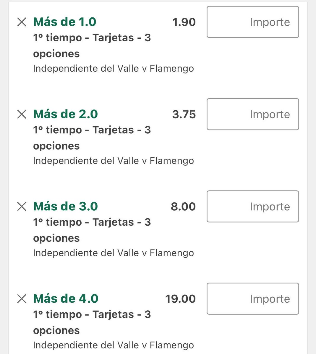 ErrorBetAR's tweet photo. Me interesan las amarillas en los primeros tiempos de los partidos de las copas, me parecen bastante altas para lo fácil que se calientan los partidos en estas fases https://t.co/fVZ1ZBaCzE