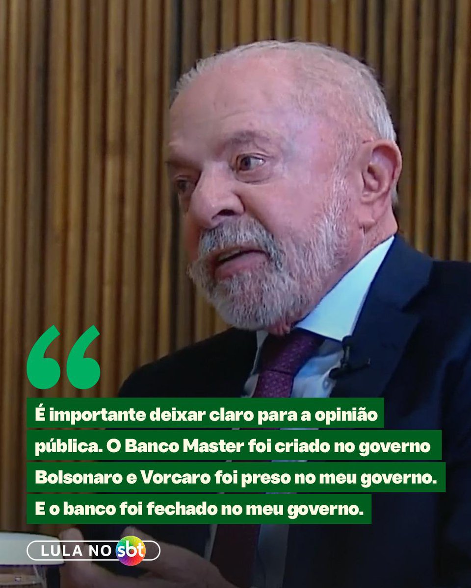bernamarantes's tweet photo. Presidente Lula no SBT, o Brasil merece saber a verdade! 🎯 #LulaTetra26

🔗 Materiais aqui: 
https://t.co/KBSHW6kqFD https://t.co/b2uVjLAD1Z