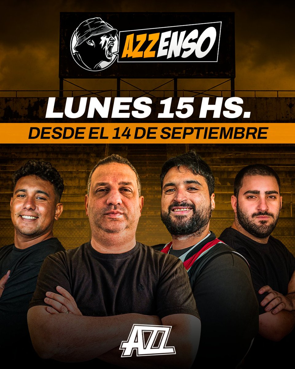 azzenstream's tweet photo. EN EL CANAL DE LOS HINCHAS NO PODÍA FALTAR UN PROGRAMA DEL ASCENSO ⚽️🗣️

Desde este 14 de septiembre, todos los lunes a las 15 hs, sumate a una mesa con todo el folclore, las polémicas y los chanchullos de la Primera Nacional y las otras categorías de nuestro fútbol, junto a @pipinovellook, @chacayosoy, @matipasos2911, @GallegoVeloso y un gran equipo de cronistas.

#Azzenso