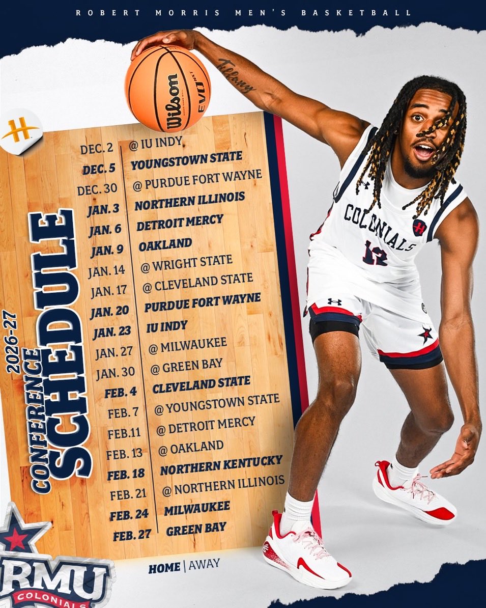 chrisshovlin's tweet photo. The @HorizonLeague schedule is here! #LetsGoBobbyMo @RMUMBasketball #GoColonials #GRIT #ColonialPride @colonialsradio @RMUAthletics @RMUMBasketball https://t.co/BOCguJV2Rf