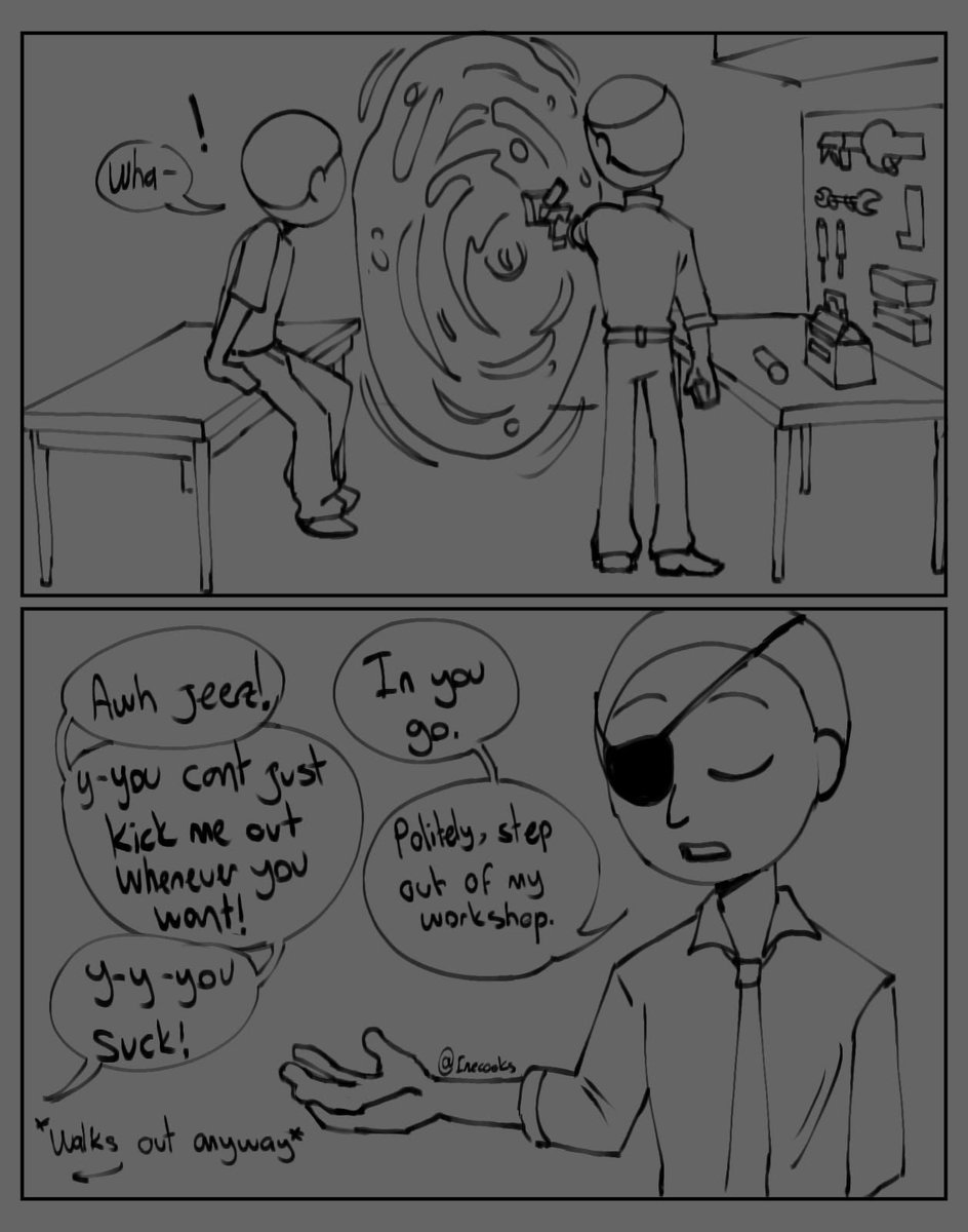 Inecooks's tweet photo. Mortycest comic part 3 (rest is in my account so check it out wink) ngl I'm going so random on this lmao I hope I'm not writing them too out of character. Fyi they're hanging out w out Rick knowing so em uses it as an excuse

#mortycest #rickandmorty #morty #evilmorty #comic https://t.co/u2Fchk3nIG