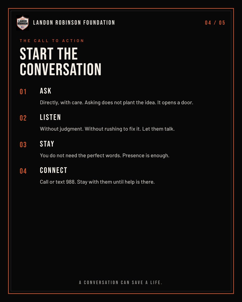 LRobinsonFound's tweet photo. Today is World Suicide Prevention Day.
The 2026 theme is Changing the Narrative on Suicide. The call to action: Start the Conversation. More than 720,000 people die by suicide every year worldwide. If you or someone you love is struggling — call or text 988. https://t.co/TtFwwBgnQh