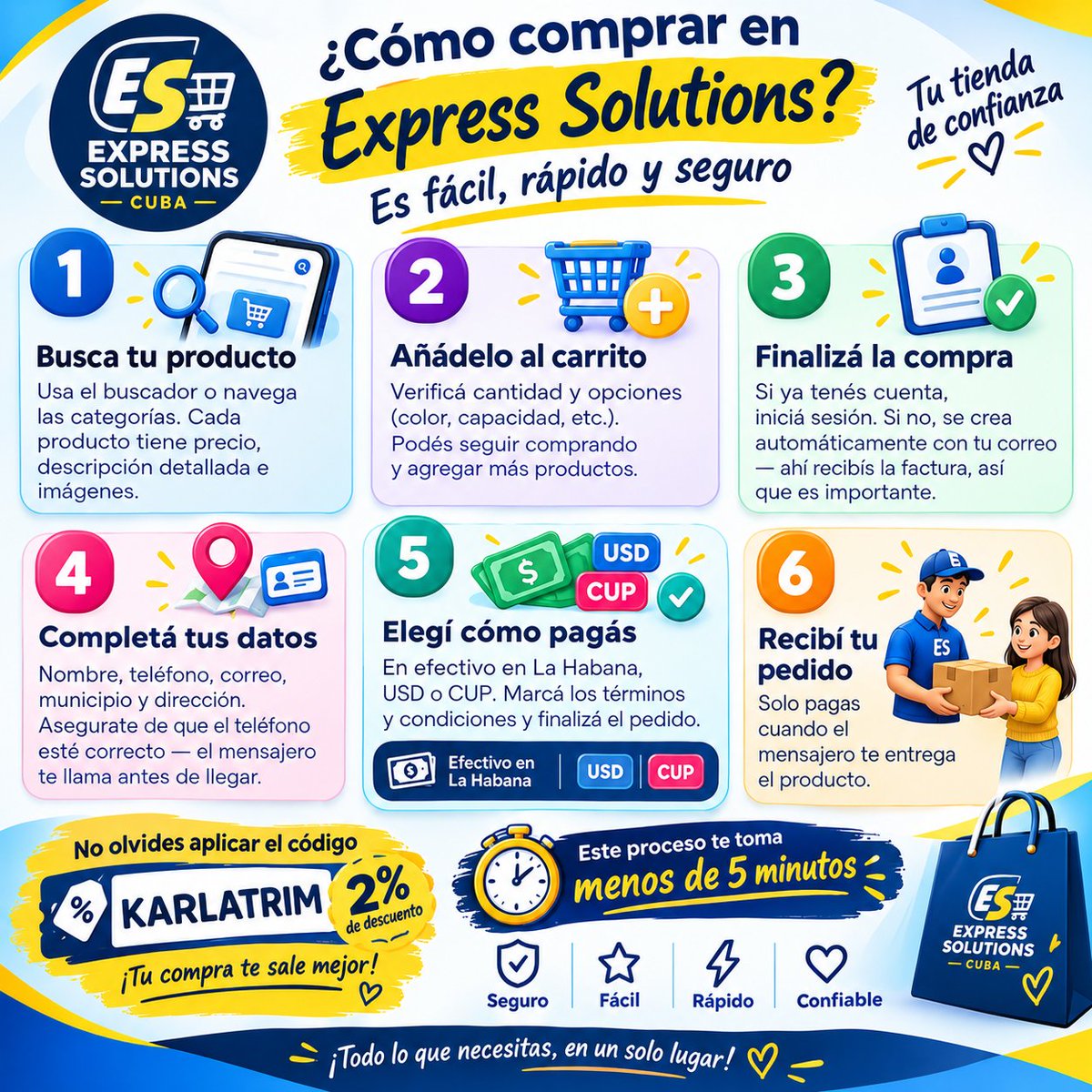 JabaleraShop's tweet photo. 💻🛒 ¿Ya tienes tu próxima compra en mente? Entra a la tienda desde mi BIO, elige y compra fácil. 🚀

🎁 Aplica siempre KARLATRIM y obtén 2% OFF. Nunca se sabe cuándo ese pequeño ahorro suma más. 😉

#ExpressSolutionsCuba #KARLATRIM #CompraOnline https://t.co/fsXrDyz5sk