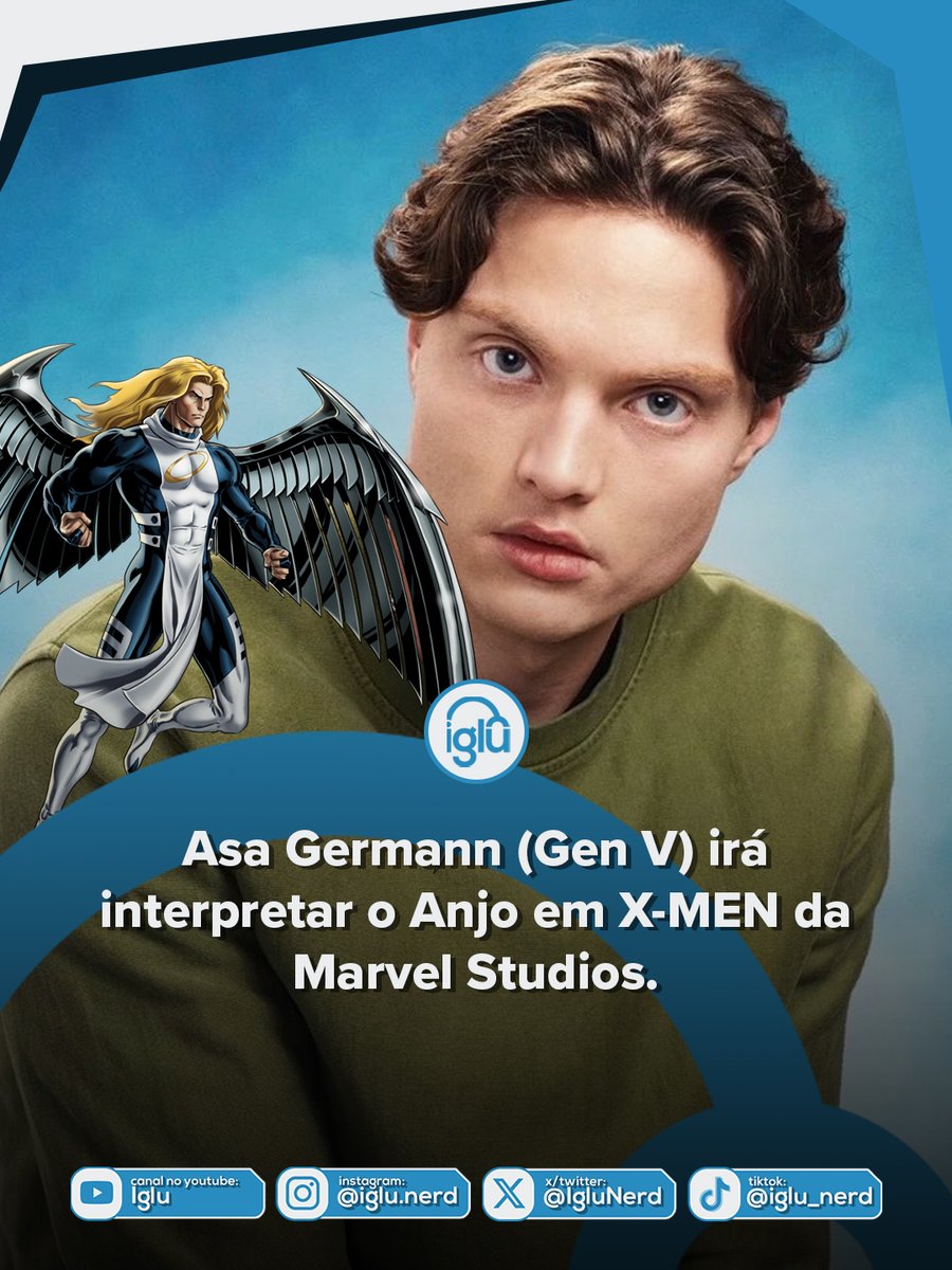 o_iglu_'s tweet photo. 🚨 De acordo com o @THR, Asa Germann (Gen V) irá interpretar o Anjo em X-MEN da Marvel Studios. https://t.co/tRctDDApps