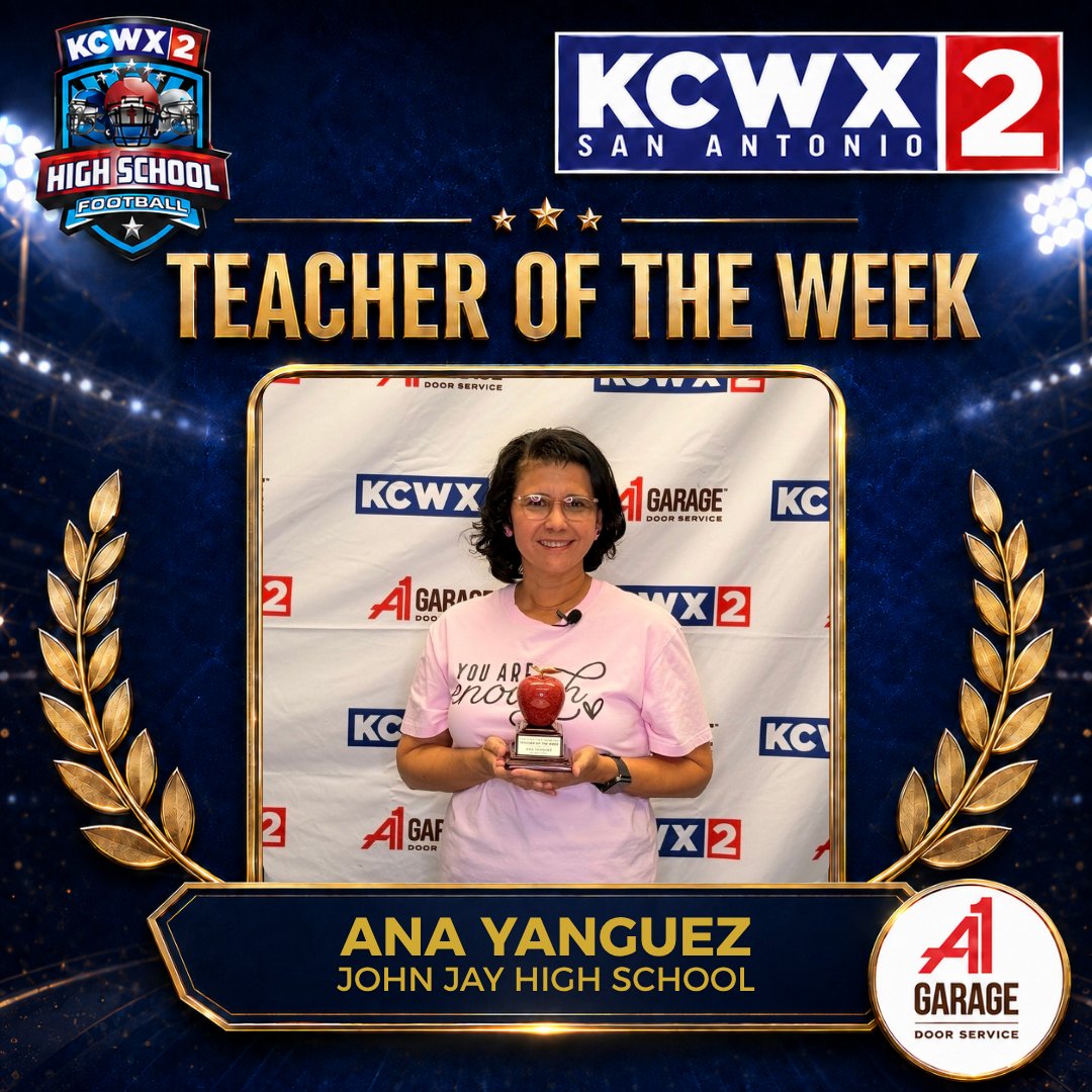 kcwxtv's tweet photo. Celebrating the Student and Teacher of the Week from John Jay High School!πβοΈ
Congratulations!ππ
#johnjayhighschool #johnjayMustangs #sanantonio #teacheroftheweek #studentoftheweek @JayMustangFB @johnjaybooster @NISDJay @NISD https://t.co/l2CmE8StNy