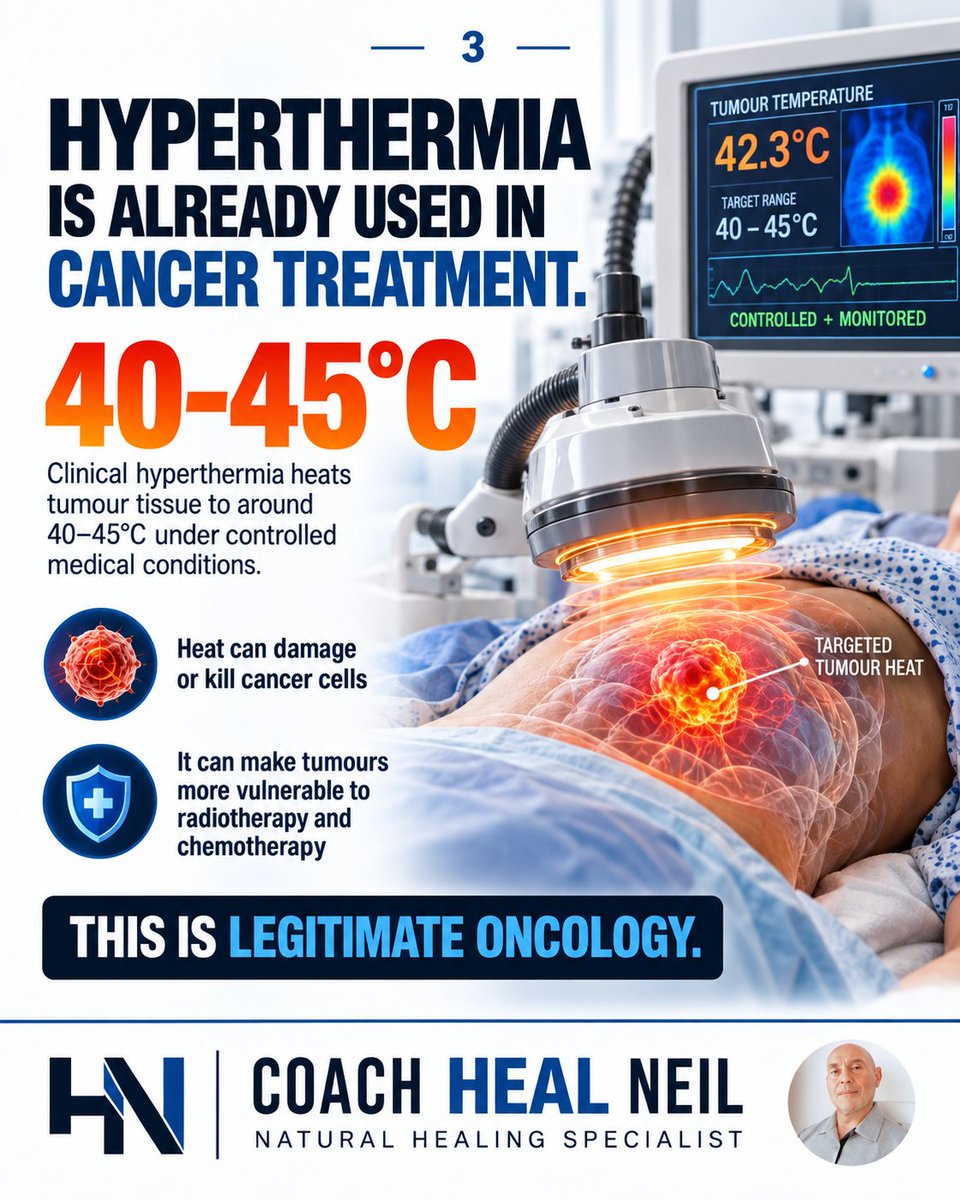 NeilerTheHealer's tweet photo. Cancer cells can be killed by heat - but that does NOT mean a sauna is “cooking cancer.”

Before you jump in a sauna to “kill cancer cells” read this; here’s what’s real, what’s exaggerated, and what actually matters.

Swipe ==>

SEE THE FULL 12 PART CAROUSEL in the link below.

#healcancer #healcancernaturally #healthcoach #naturalhealer #holistichealthcoach #healwithneil