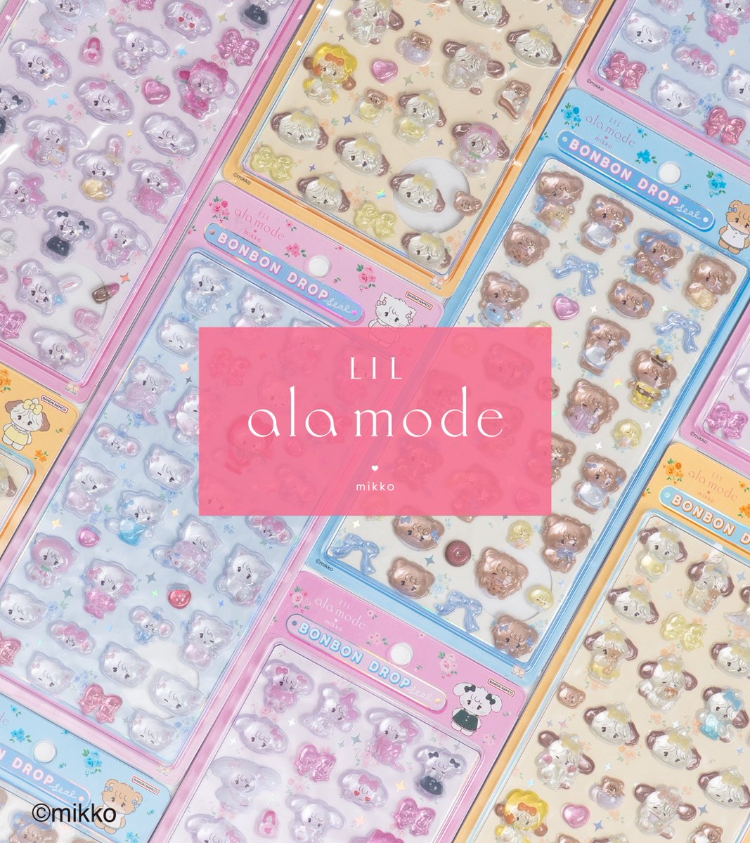 mikko___goods's tweet photo. 🎀𓏴𓏴🎀新発売🎀𓏴𓏴🎀

『ボンボンドロップシール Lil ala mode』
（全4種）

サンスター文具から
大人気のボンボンドロップシールが登場🩷

12月上旬より順次
Lil ala mode store、
他全国の量販店・文具店・ファンシーショップなどにて発売予定⋆˙⟡
※一部お取り扱いのない場合あり

#Lilalamode https://t.co/FKpfOa0fd5