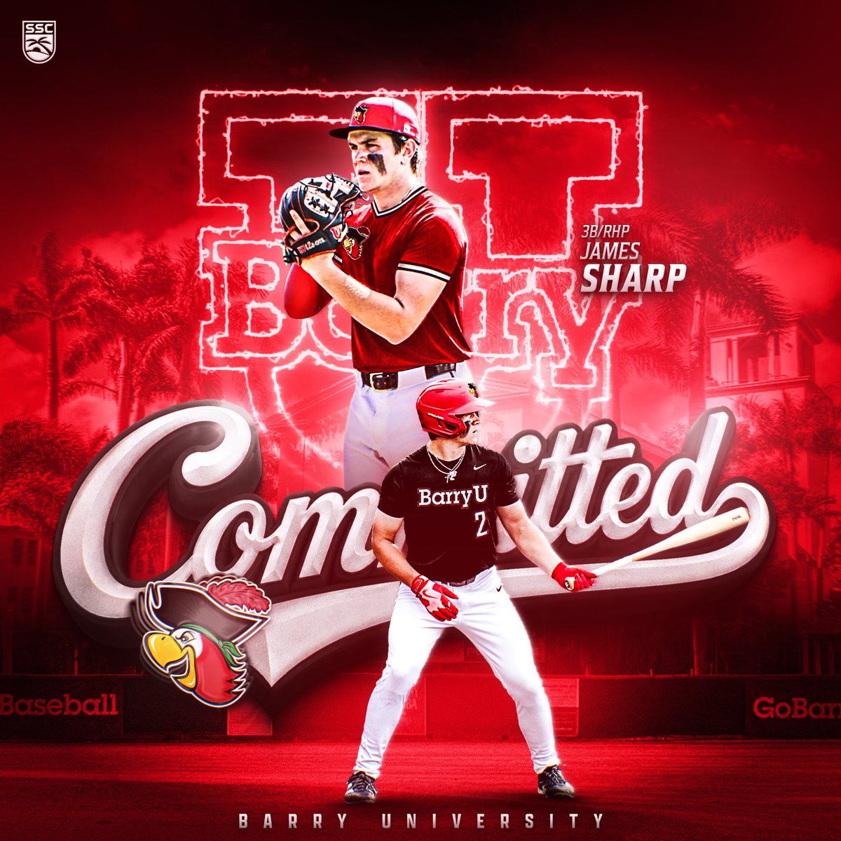 James_sharp5's tweet photo. Blessed to announce my commitment to Barry University! Thank you, Jesus, for blessing me with the gifts and talents to play baseball. Thank you to my family, coaches, teammates, and everyone who supported me through this journey. Go Bucs 
@prostockbc @Coach_O_10 @CoachDKanganis @CoachDJPrice @PaladinsFCS