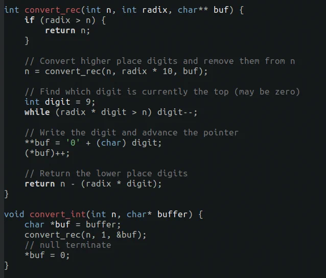 Jeremy Mikkola on X: "@TrisH0x2A Here's how to convert an integer to a ...