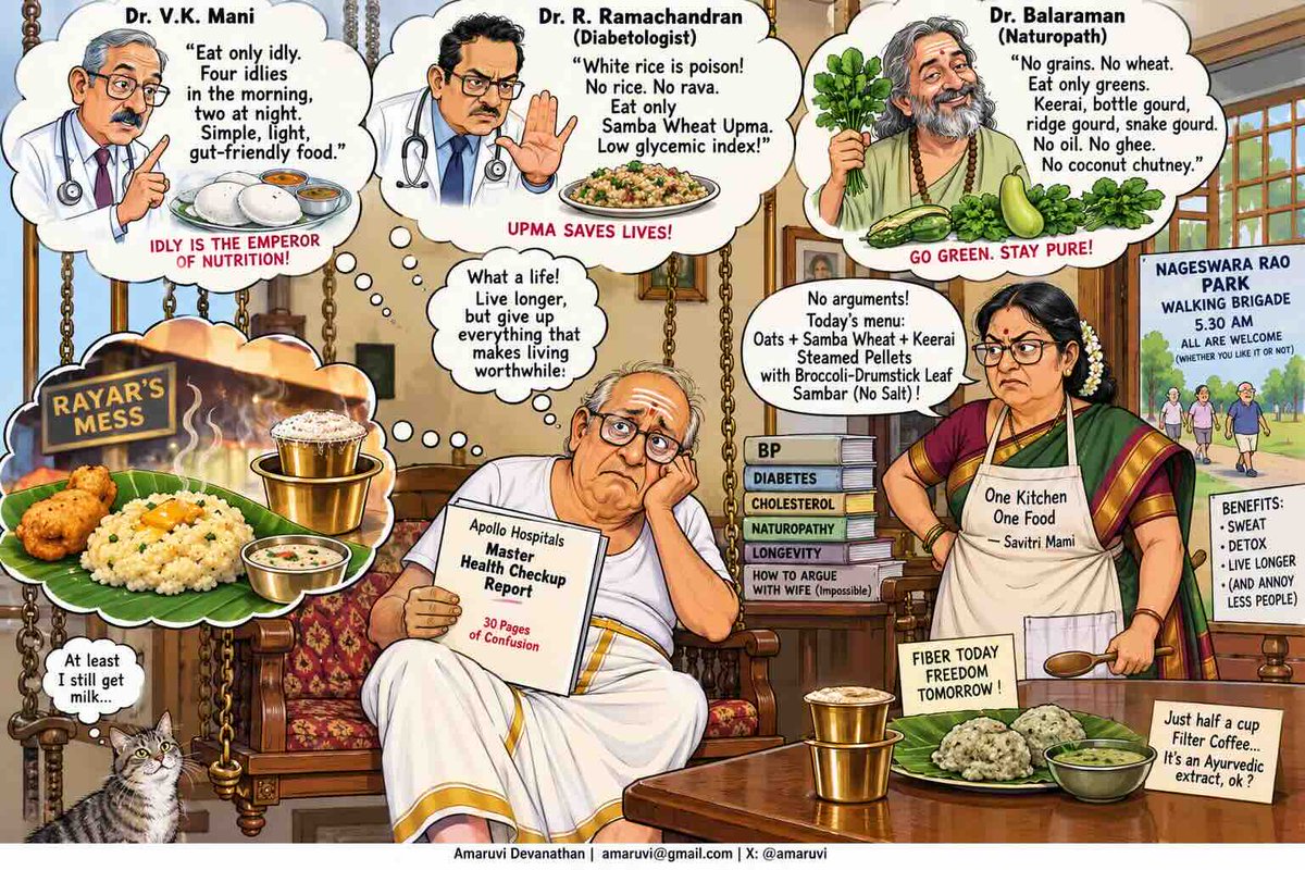 amaruvi's tweet photo. How a medical report turns a Mylapore kitchen into a war zone.. Read the article at Mylapore Inquirer site. 

https://t.co/C4vxjH8FWw https://t.co/PvTvTxMwt8