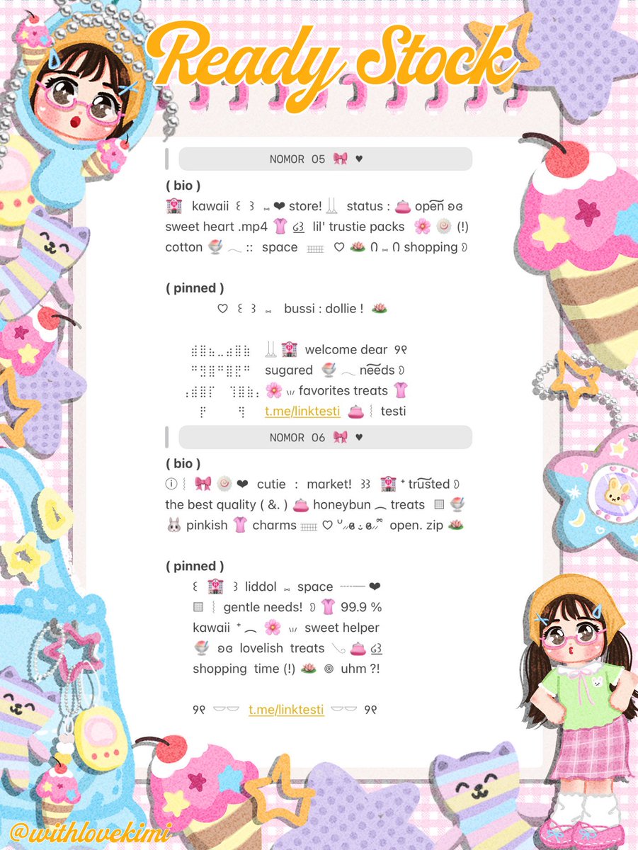withlovekimi's tweet photo. ⠀
⠀⠀♥︎  ︴꒰⠀help retweet? arigatOu!⠀꒱
⠀⠀╭──⠀#bealanja  ୨୧🍟

⠀⠀Moshi⠀__⠀mOsh?!⠀ready stock⠀⭐️
⠀⠀🪁 🍤  wording  pinned  dan  bio  🏩
⠀⠀siap⠀dibeli! 🍎 𓈈⠀sekarang!  :¨ ·.· ¨:
⠀⠀ⓘ  ☆   harga:⠀IDR  8.500⠀coins⠀🧃

⠀⠀꒰⠀꒱⠀⑅⠀mari jajan!  🚌
⠀ https://t.co/lu7scOSFti