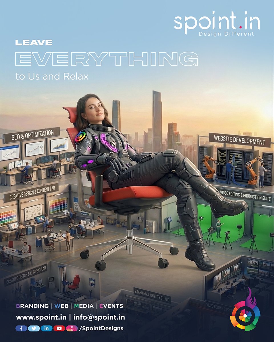 SpointDesigns's tweet photo. You Relax. We Handle the Marketing. 🚀

From Branding &amp; Creative Design to Web Development, SEO, Media &amp; Events Spoint takes care of your complete marketing journey.

#Spoint #DesignDifferent #DigitalMarketing #Branding #WebDevelopment #SEO #CreativeDesign #SocialMediaMarketing https://t.co/LUQRzRAhnO