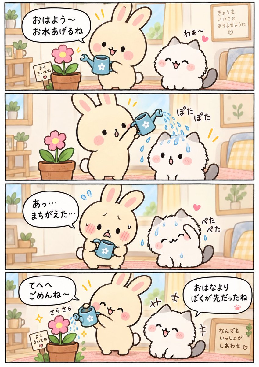 Yuu_Sub_ac's tweet photo. 【もこぴょとふわにゃ】

⭐️登場人物
うさぎ→もこぴょ
ねこ→ふわにゃ

#4コママンガ
#マンガ好き https://t.co/nbs4Zf4F7J