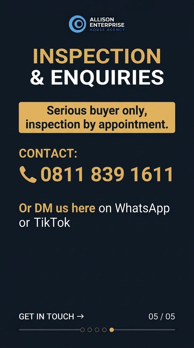 Alli_Enterprise's tweet photo. 📑 Title: Deed of Assignment, Family Receipt &amp; Survey Plan

Perfect for immediate tenancy yield or residential development. Serious buyers only—inspection is strictly by appointment!
📞 Contact: 0811 839 1611 (Call/WhatsApp) or DM to book a viewing today https://t.co/FrQ3lG9q48